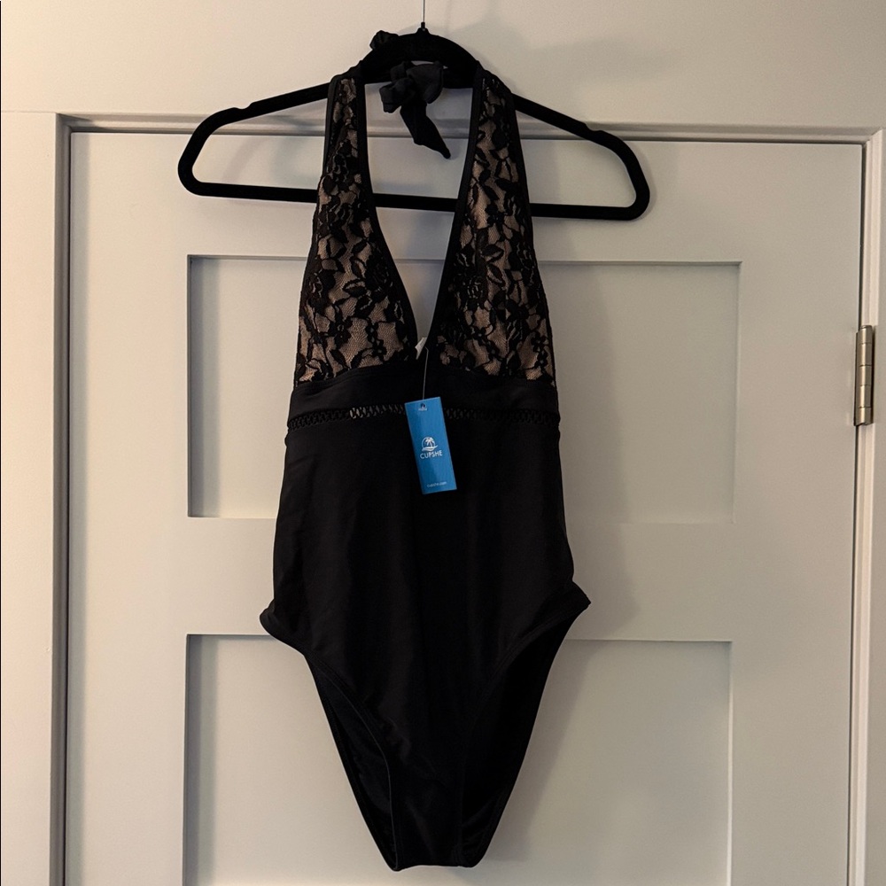 Cupshe Black Halter Swimsuit NWT